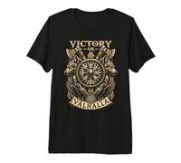 Victory Or Valhalla Viking Wolf Raven - Norse Mythology T-Shirt Haut de Gamme