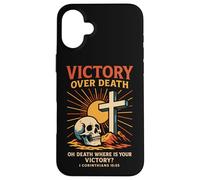 Victory Over Death Christian Skull Cross 1 Corinthiens 15:55 Coque pour iPhone 16 Plus