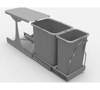 Victory Poubelle encastrable - 24 l - Gris - Avec extension complète à partir de 300 mm - Armoire