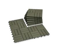 VICTORY RELAX Lot de 9 carreaux de terrasse en bois d'acacia - Carreaux de terrasse emboîtables faciles à clipser pour décoration de terrasse, piscine, balcon - Revêtement de sol imperméable pour