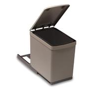 Victory Traditionline Poubelle encastrable 16 l avec lève-couvercle automatique Gris aluminium