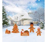 Victorystore Yard Sign Outdoor Lawn Decorations: Gingerbread People Family Christmas Yard Decorations 5pcs comprend des enjeux