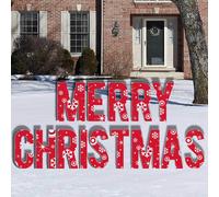 Victorystore Yard Sign Outdoor Lawn Decorations: Red Snowflake Merry Christmas Yard Le signe des signes comprend 2 enjeux par lettre