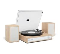Victrola Harmony - Système de Platine Bluetooth - Lecteur de Disque Vinyle à 3 Vitesses, Haut-parleurs stéréo d'étagère, Design Moderne du Milieu du siècle, Audio Technica ATN3600L, entrée et Sortie
