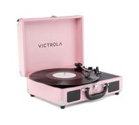 Victrola Journey II - Platine Vinyle Valise Portable Bluetooth - Haut-parleurs stéréo puissants intégrés avec Basses renforcées, Platine 3 Vitesses (33/45/78 TR/Min), Sorties RCA & Casque (Rose)