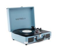 Victrola Journey II - Platine Vinyle Valise Portable Bluetooth - Haut-parleurs stéréo puissants intégrés avec Basses renforcées, Platine 3 Vitesses (33/45/78 TR/Min), Sorties RCA & Casque (Turquoise)