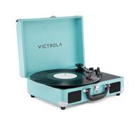 Victrola Journey II - Platine Vinyle Valise Portable Bluetooth - Haut-parleurs stéréo puissants intégrés avec Basses renforcées, Platine 3 Vitesses (33/45/78 TR/Min), Sorties RCA & Casque (Turquoise)