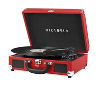 Victrola Journey - Platine Vinyle Portable Bluetooth “Valise” 3 Vitesses avec Haut-Parleurs Intégrés, Sortie RCA et Prise Casque (Rouge)