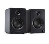 Victrola Tempo - Enceintes bibliothèque Bluetooth stéréo - Son immersif avec Diffusion Multi-Enceintes Via Auracast, entrées Platine/RCA, Sortie pour Caisson de Basses (Paire, Noir)