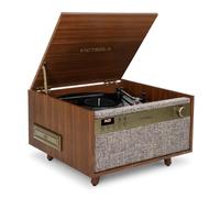 Victrola Century 6-in-1 Vinyl Record Player & Music Center - 3-Speed Turntable, CD & Cassette Player, Vinyl Stream, Bluetooth & 3,5 mm Aux, Record Player with Speakers, Mid Century Design, Walnut