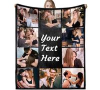 VICVIK Couverture,Plaid Personnalisé Photo,Idée Cadeau Femme,Couple,Maman,pour Son Copain,Anniversaire