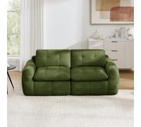 VICYROM Canapé Modulable 2 Places,Canapé d'Angle en L avec Pouf,Vert | Configuration d'angle en L avec méridienne,tissu chenille capitonné,mousse 32D sans cadre,velcro et zip,salon chambre
