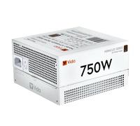 VIDA Bloc d'alimentation de Jeu Heracles ATX Blanc 750 W, 80 Plus Bronze, Ventilateur FDM Ultra Silencieux de 14 cm, câbles Blancs Plats, câble d'alimentation Non Inclus
