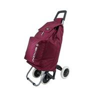 Vida CV612 Charriot de Course 4 Roues Caddie marché Poussette Pliable Grosse contenance (Bordeaux)