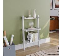 Vida Designs 3 Niveau Slanted Échelle Bibliothèque, Moderne Leaning Shelf Unit for Salon, Chambre Or Bureau, Space Saving Exposition Storage, H100.5xW56xD32cm (Blanc)