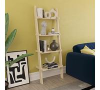 Vida Designs York Bibliothèque échelle à 4 étages inclinée pour Salon, Bureau (pin)