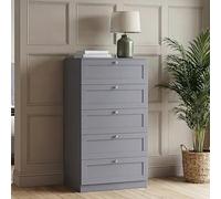 Vida Designs Altino Commode 5 tiroirs Gris