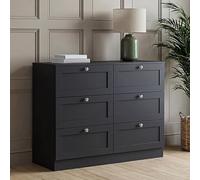 Vida Designs Altino Commode 6 tiroirs Noir