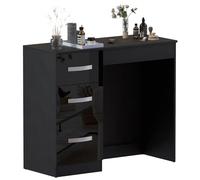 Vida Designs Amazon Brand - Movian Hulio High Gloss 3 Drawer Dressing Table, Black, 79 x 93 x 38 cm