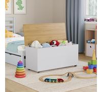 Vida Designs Arlington Boîte à Jouets en Bois avec Couvercle, couvertures et couvertures Blanc