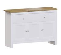 Vida Designs Arlington Buffet 2 tiroirs 3 Portes en Bois d'ingénierie, Blanc et chêne, H 82 x l 117 x P 35 cm