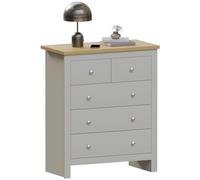 Vida Designs Arlington Commode 3 + 2 tiroirs de Rangement Moderne pour Chambre à Coucher (Gris)