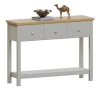 Vida Designs Arlington Console avec étagère et 3 tiroirs Gris