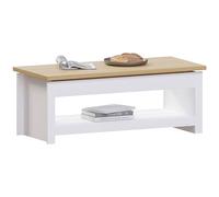 Vida Designs Arlington Table Basse coulissante avec 1 étagère en MDF Blanc