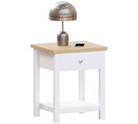 Vida Designs Arlington Table d'appoint à 1 tiroir pour Salon ou Ordinateur Portable Blanc