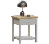 Vida Designs Arlington Table d'appoint à 1 tiroir pour Salon ou Ordinateur Portable Gris