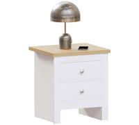 Vida Designs Arlington - Table de Chevet à 2 tiroirs - Table de Rangement pour Chambre à Coucher (Blanc)