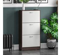 Vida Designs Armoire à chaussures 3 tiroirs, noyer et blanc, H 118 x L 60 x P 24