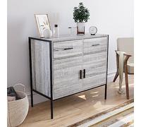 Vida Designs Brooklyn Buffet Industriel Rustique à 2 Portes et 2 tiroirs - Meuble de Salon (Gris)