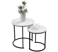 Vida Designs Brooklyn Lot de 2 Tables gigognes Rondes empilables avec Cadre en métal (marbre)