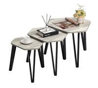 Vida Designs Brooklyn Lot de 3 Tables gigognes empilables de Style Industriel avec Cadre en Acier, Robustes et faciles à Assembler (Gris)