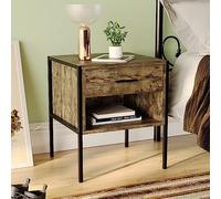 Vida Designs Brooklyn Table de Chevet, Bois Foncé, 1 Drawer