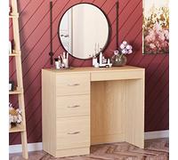 Vida Designs Bureau d'ordinateur en pin 3 tiroirs Riano Meubles de Chambre à Coucher