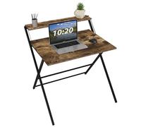 Vida Designs Bureau d'ordinateur Pliable de 82 cm sans Assemblage avec étagère, Moderne, Peu encombrant, pour écriture, étude, PC pour Bureau à Domicile (Bois foncé)