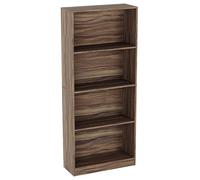 Vida Designs Cambridge Bibliothèque 4 Niveaux pour Salon, Chambre ou Bureau, Design autoporteur, 140 x 60 x 24 cm (Noyer)