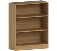 Vida Designs Cambridge Bibliothèque Basse à 3 étagère, Bois de chêne, Meuble pour Bureau, Salle de séjour et Chambre, 75 x 60 x 24 cm
