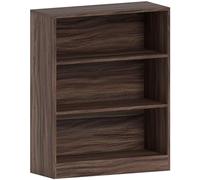 Vida Designs Cambridge Bibliothèque Basse à 3 étagère, Bois de Noyer, Meuble pour Bureau, Salle de séjour et Chambre
