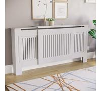 Vida Designs Chelsea Cache-radiateur réglable Moderne à Lattes en MDF Peint en Blanc (H : 82 x l : 140-204 x P : 20,5 cm)