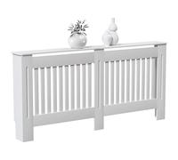 Vida Designs Chelsea Cache-radiateur Blanc - Extra Grand - Lattes verticales modernes pour une circulation optimale - H82xW172xD19cm - MDF peint Idéal pour salon et couloir