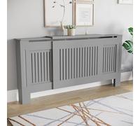 Vida Designs Chelsea Cache-radiateur réglable Moderne à Lattes en MDF Peint en Gris (H : 82 x l : 140-204 x P : 20,5 cm)