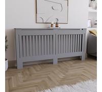 Vida Designs Chelsea Cache-radiateur Olive Grey - Extra Grand - Lattes verticales modernes pour une circulation optimale - H82xW172xD19cm - MDF peint Idéal pour salon et couloir