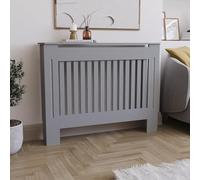 Vida Designs Chelsea Cache-radiateur Olive Grey - Moyen - Lattes verticales modernes pour une circulation optimale - H82xW111xD19cm - MDF peint Idéal pour salon et couloir