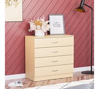 Vida Designs Coffre de Maison à rabais, Chariot à 4 tiroirs avec poignées et Coureurs métalliques, Support Unique de tiroirs, Meuble de Chambre Riano