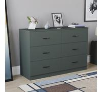 Vida Designs Commode à 6 tiroirs coulissants pour chambre à coucher (vert jaspe)
