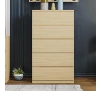 Vida Designs Commode en pin - 5 tiroirs - Meuble de Rangement Moderne en Bois pour Chambre à Coucher ou Salon