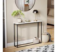 Vida Designs Console avec Pieds en métal, marbre Blanc et Noir